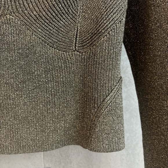 STAUD Cerro Long Sleeve Metallic Knit Sweater Top, Size L - Picture 7 of 12